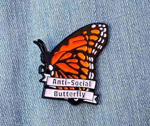 Antisocial Butterfly Pin - creative gift ideas