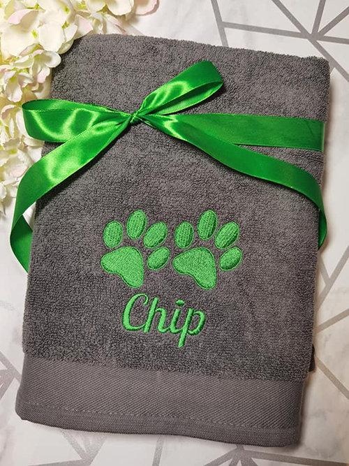 Embroidered Dog Towel