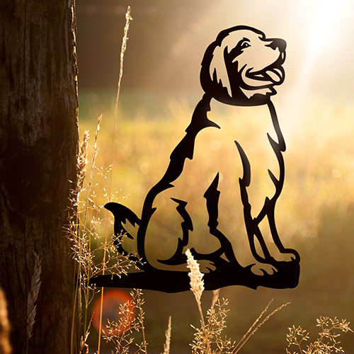 Steel Dog Silhouette Garden Decoration