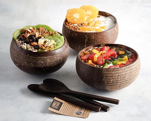 Natural Coconut Bowls & Spoons