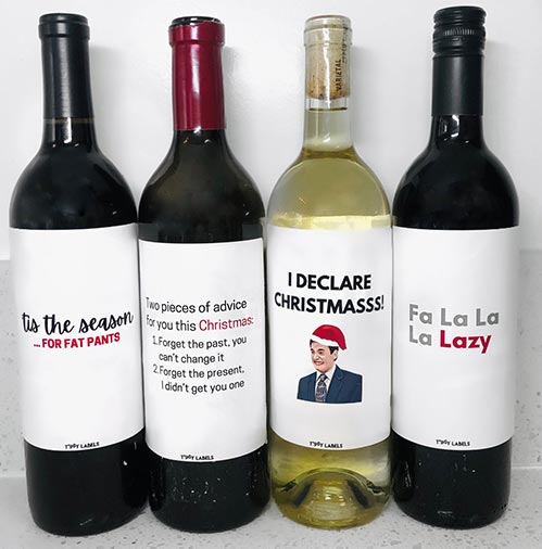 Clever Christmas Wine Labels