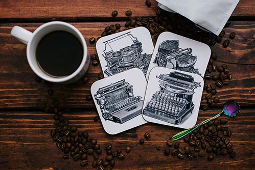 Typewriter Coasters