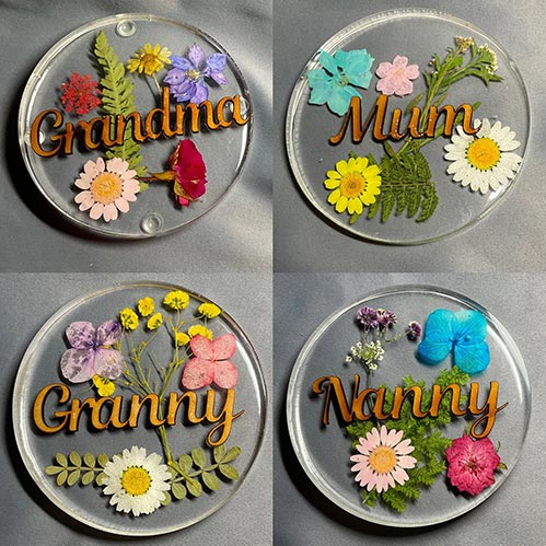 Personalized Flower Coasters