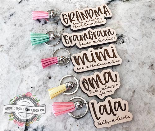 Personalized Mimi & GramGram Keychains