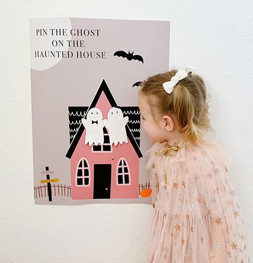 Halloween Games: Pin the Ghost on the Haunted House