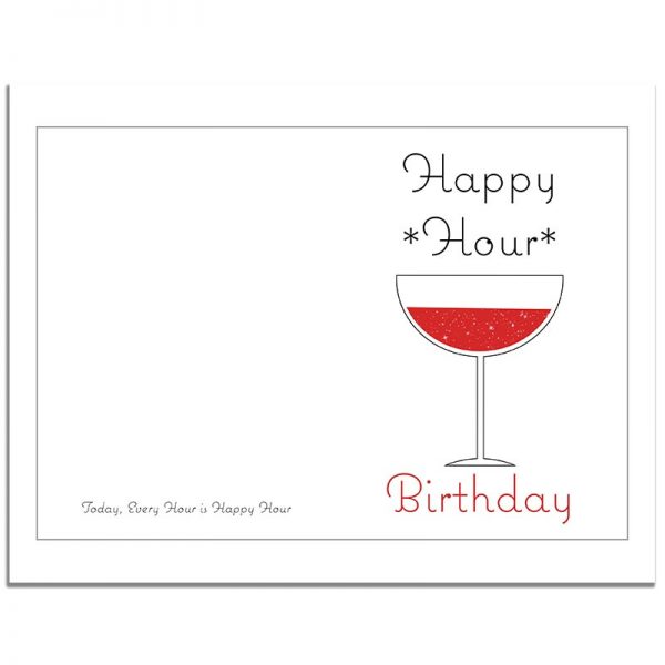 7x10 Happy Hour Folded Happy Birthday Greeting Card