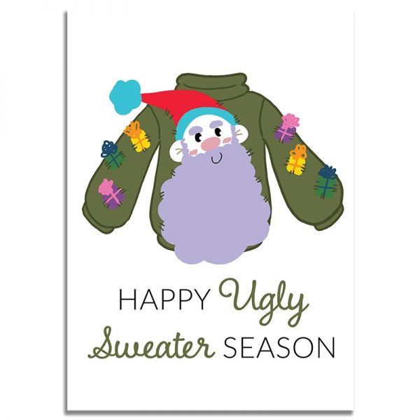 Front Side - 5X7 Merry Christmas Greeting Card Ugly Sweater Season