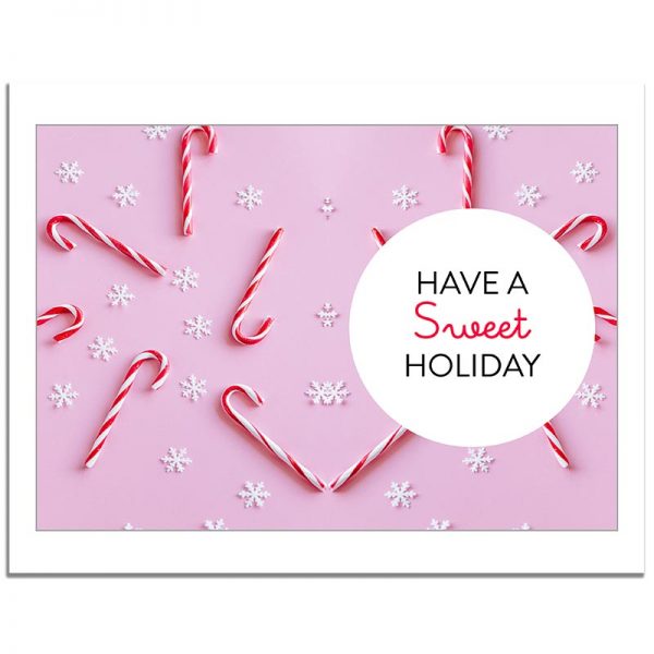 7x10 Have a Sweet Holiday Candy Cane Christmas Folded Greeting Card