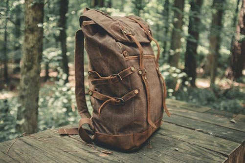 Personalized Canvas Leather Backpack