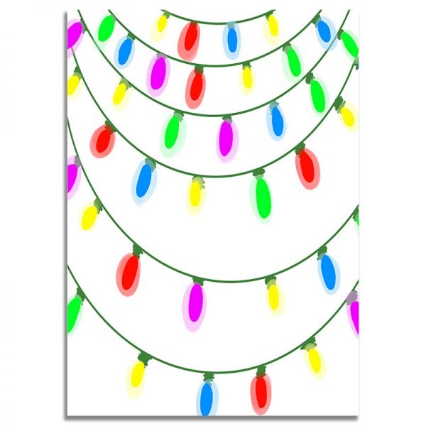 Front Side - 5X7 String of Lights Christmas Greeting Card