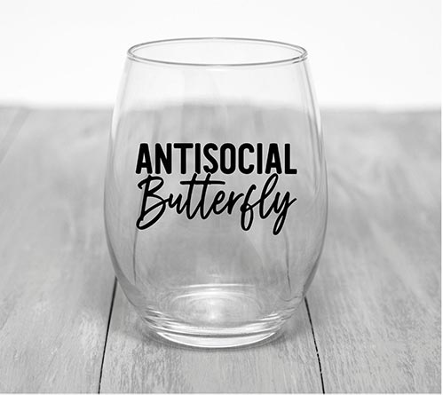 Antisocial Butterfly Wine Glass