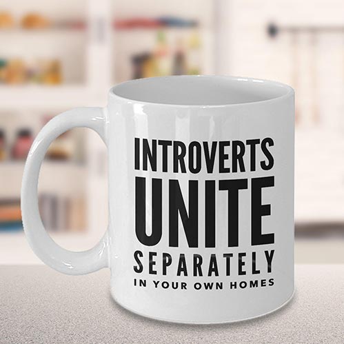 Introverts Unite Separately In Your Own Homes Mug