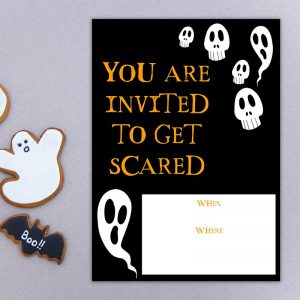 Ghost and Skulls Halloween Invite