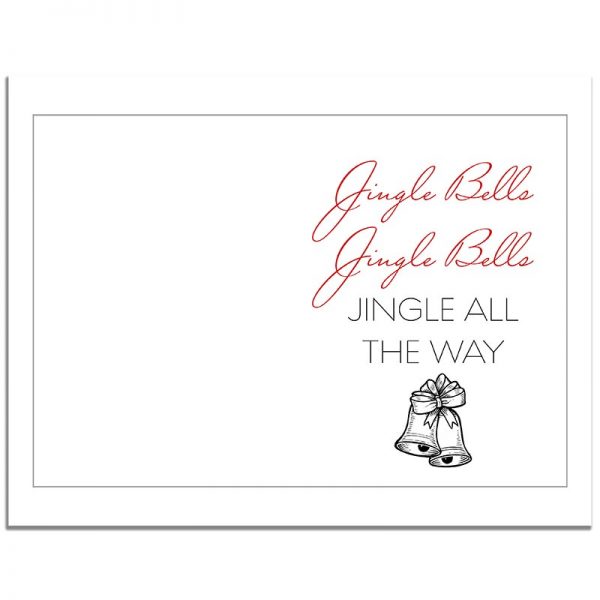 7x10 Jingle Bells Folded Merry Christmas Greeting Card