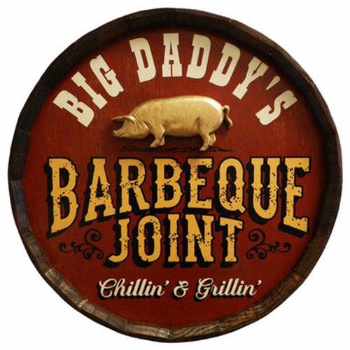 Personalized BBQ Joint Barrel Head Sign