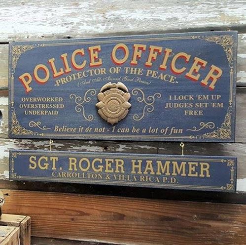 Vintage Police Officer Sign