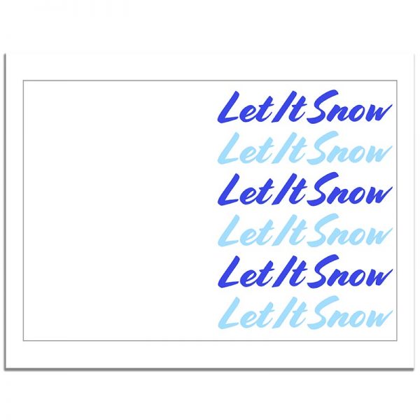 7x10 Let It Snow Folded Merry Christmas Greeting Card