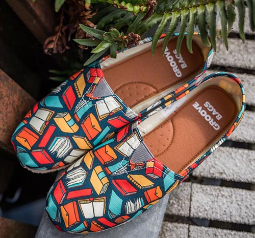 Casual Book Covered Slip Ons