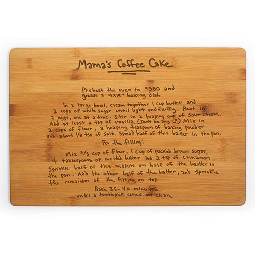 in memory of mom gifts -Personalized Heirloom Recipe Cutting Board