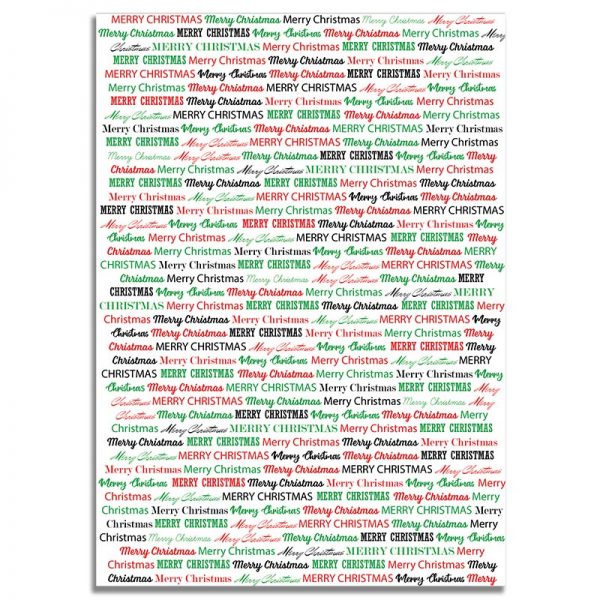 Front Side - 5X7 Merry Christmas Greeting Card Multi Font
