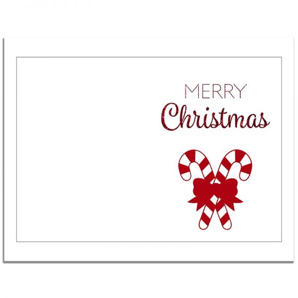 7x10 Candy Cane Folded Merry Christmas Greeting Card