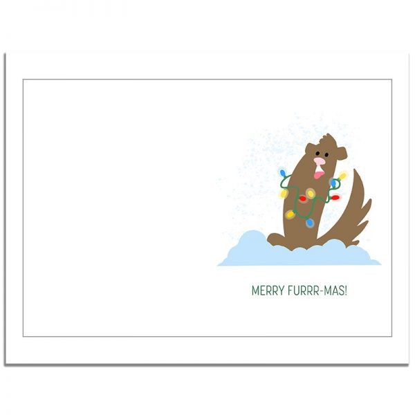 7x10 Merry Fur-Mas Dog Christmas Folded Greeting Card