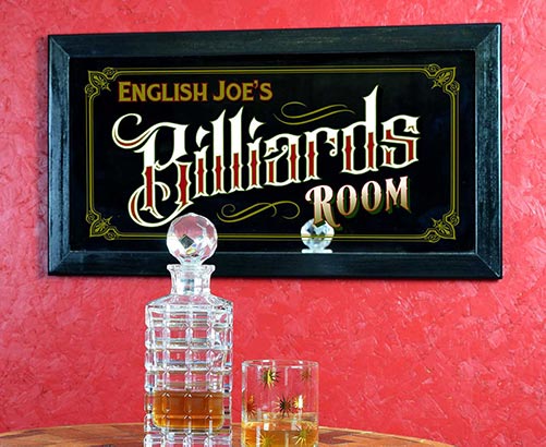 Personalized Billiards Room Sign