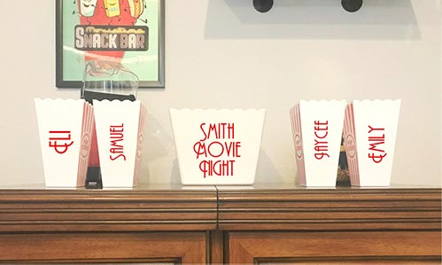 gifts for movie lovers - Personalized Popcorn Bucket