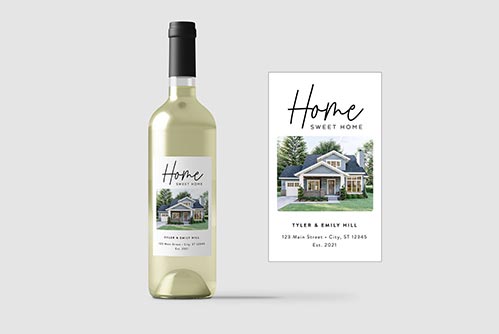 Personalized Home Sweet Home Wine Label