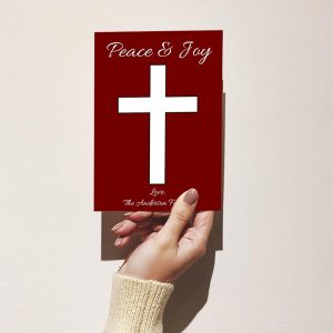 Template Photo Christmas Customizable Greeting Card: Simple Red Cross