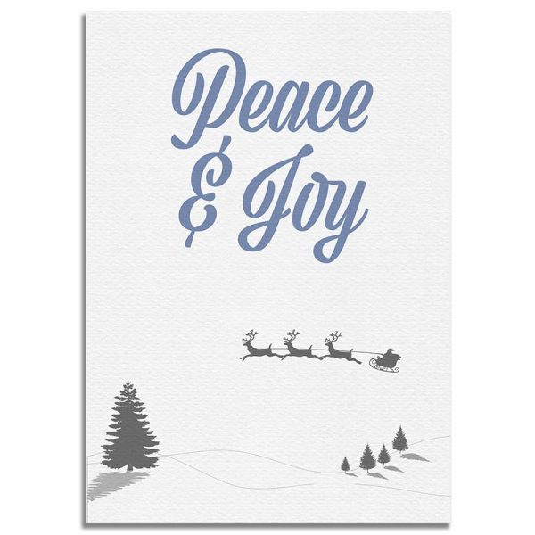 Front Side - 5X7 Merry Christmas Greeting Card Peace & Joy