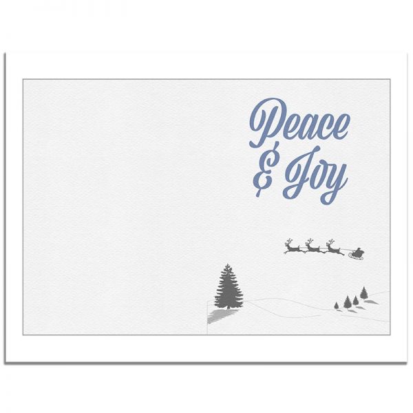 7x10 Peace & Joy Folded Merry Christmas Greeting Card