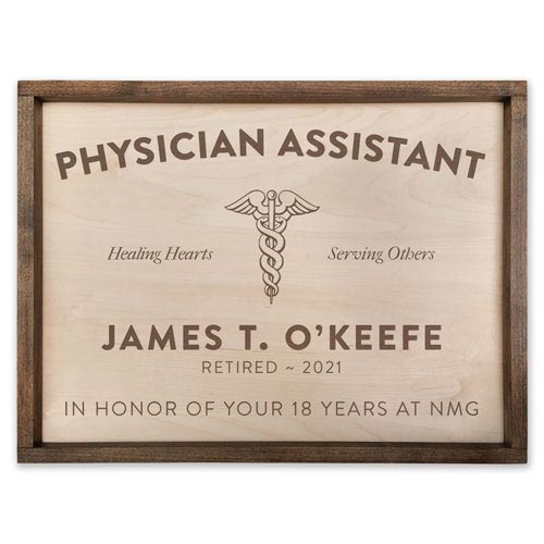 Wooden Signs for Retired Physician Assistant