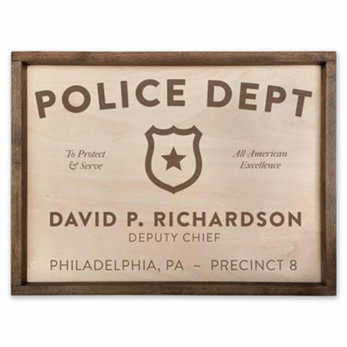 Wooden Police Officer Sign