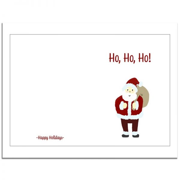 7x10 Santa Claus Ho Ho Ho Christmas Folded Greeting Card