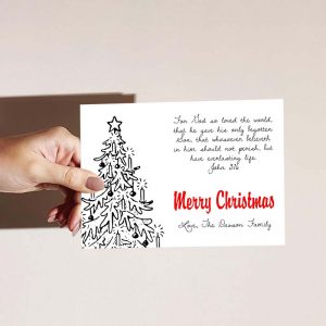 Template Photo Christmas Customizable Greeting Card: Vintage Christmas Tree