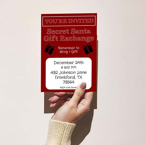 Secret Santa Gift Exchange Party Invite