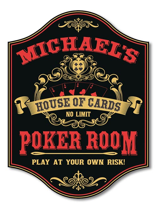 Personalized House of Cards Poker Room Sign