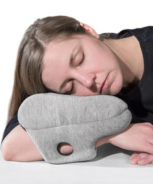 Gray Portable Nap Pillow