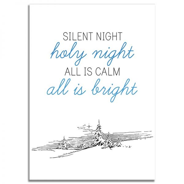 Front Side - 5X7 Merry Christmas Greeting Card Silent Night, Holy Night