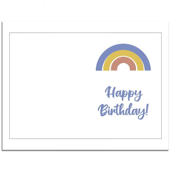 7x10 Purple Rainbow Folded Happy Birthday Greeting Card