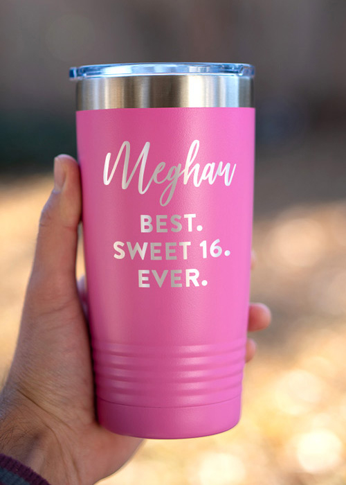 Personalized Pink Tumblers