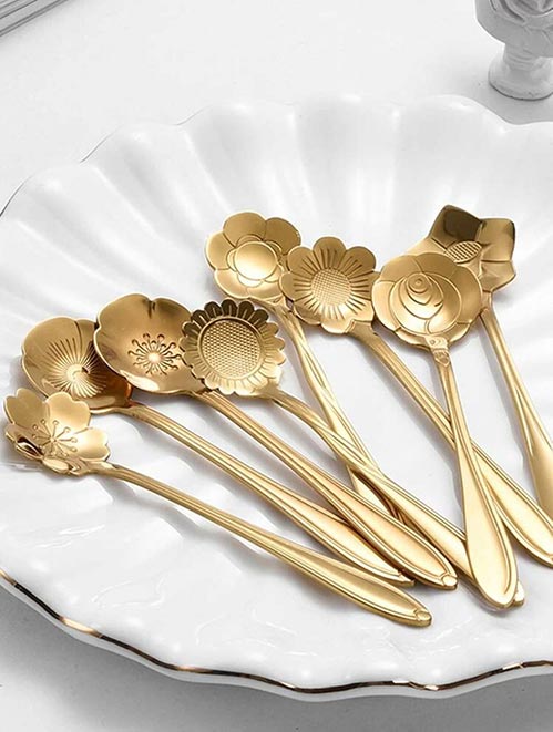 Golden Floral Tea Spoon