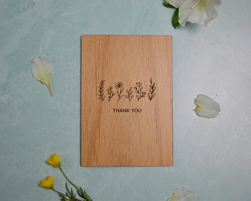 Wooden Thank You Cards