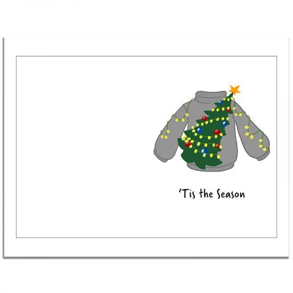 7x10 'Tis the Season Folded Merry Christmas Greeting Card