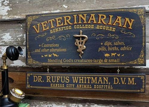 Vintage Veterinarian Sign