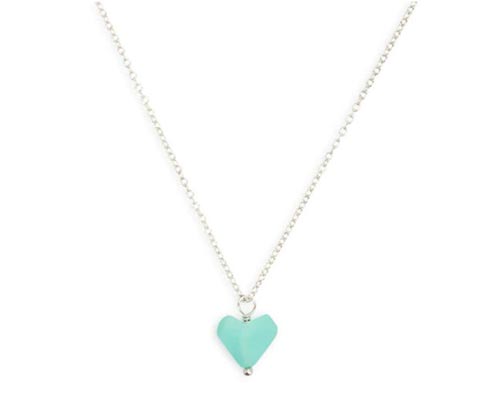Sweet, Blue Heart Shaped Necklace