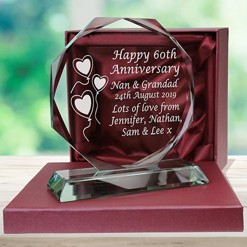 Happy 60th Anniversary Engraved Plaque