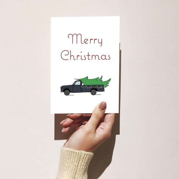 Classic Tree in Truck Christmas Card