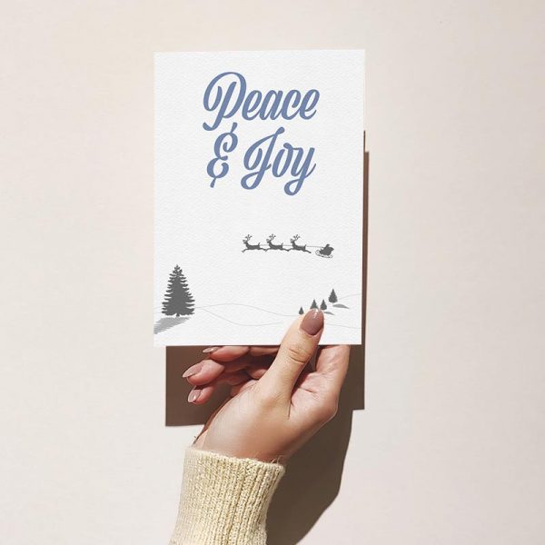 Peace & Joy Merry Christmas Greeting Card